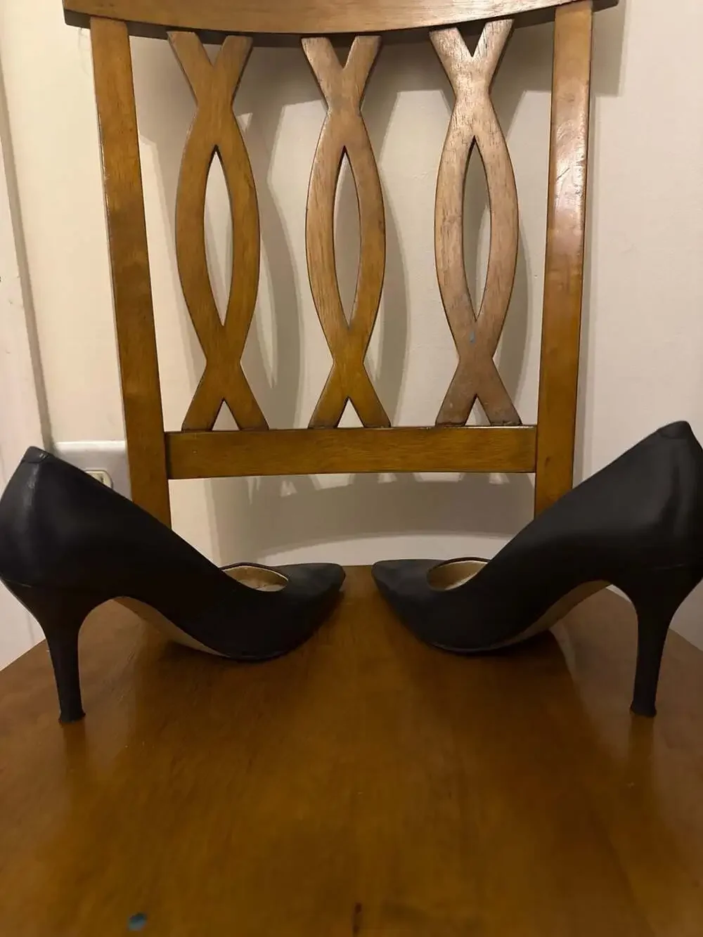 Nine West Flax Pointy Toe Stiletto Dress Pumps in Black Leather